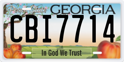 GA license plate CBI7714