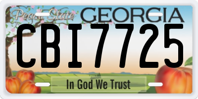 GA license plate CBI7725