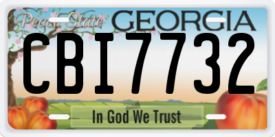 GA license plate CBI7732