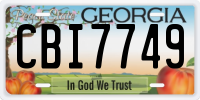 GA license plate CBI7749