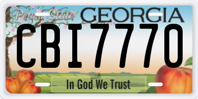 GA license plate CBI7770