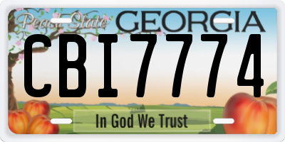 GA license plate CBI7774