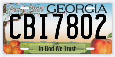 GA license plate CBI7802