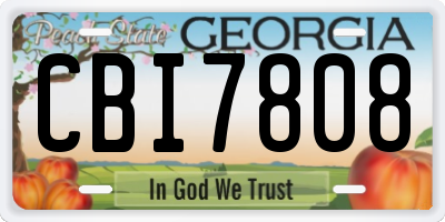 GA license plate CBI7808