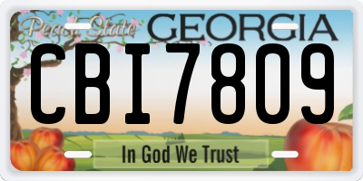 GA license plate CBI7809