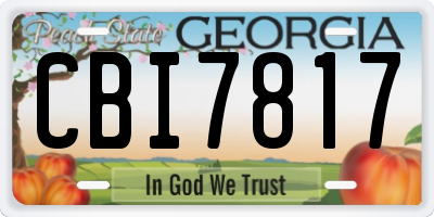 GA license plate CBI7817