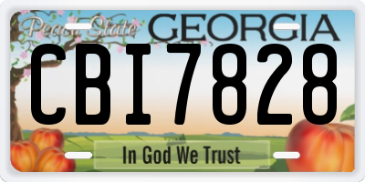 GA license plate CBI7828