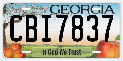GA license plate CBI7837