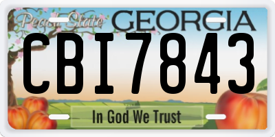 GA license plate CBI7843