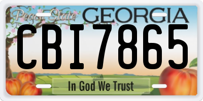 GA license plate CBI7865