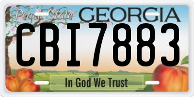 GA license plate CBI7883