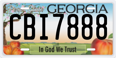 GA license plate CBI7888