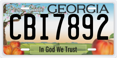 GA license plate CBI7892