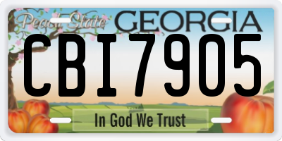 GA license plate CBI7905