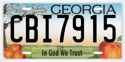 GA license plate CBI7915