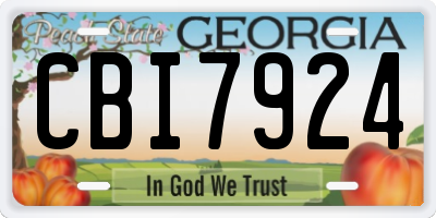 GA license plate CBI7924