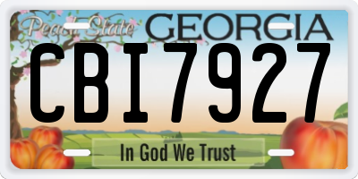 GA license plate CBI7927