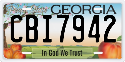 GA license plate CBI7942