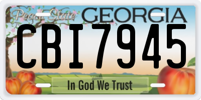 GA license plate CBI7945