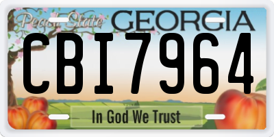GA license plate CBI7964