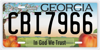 GA license plate CBI7966