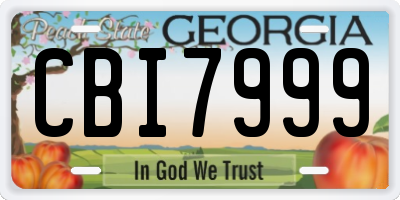 GA license plate CBI7999