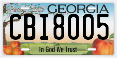 GA license plate CBI8005