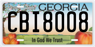 GA license plate CBI8008