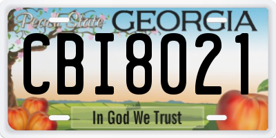 GA license plate CBI8021