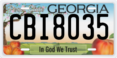 GA license plate CBI8035