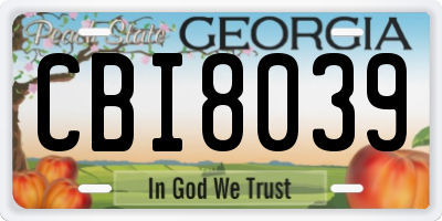 GA license plate CBI8039