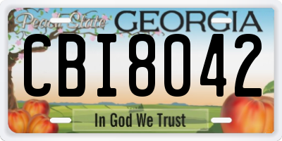 GA license plate CBI8042