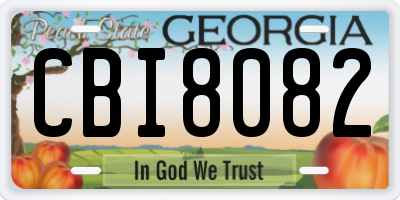 GA license plate CBI8082