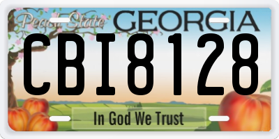 GA license plate CBI8128