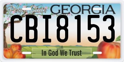 GA license plate CBI8153