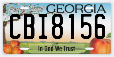 GA license plate CBI8156