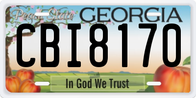 GA license plate CBI8170