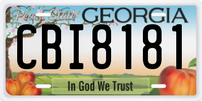 GA license plate CBI8181