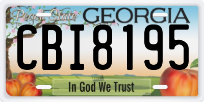 GA license plate CBI8195