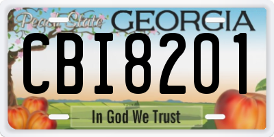 GA license plate CBI8201
