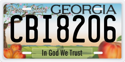 GA license plate CBI8206