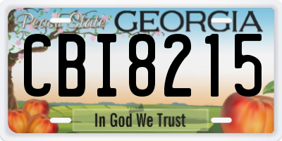 GA license plate CBI8215