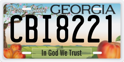 GA license plate CBI8221