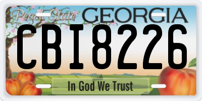 GA license plate CBI8226