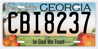 GA license plate CBI8237