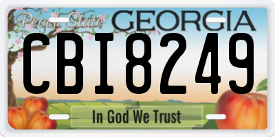 GA license plate CBI8249