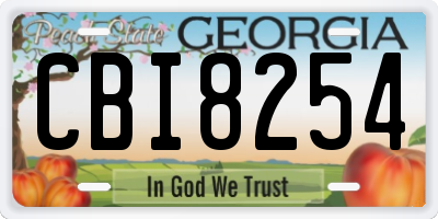 GA license plate CBI8254