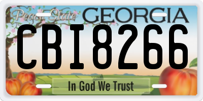 GA license plate CBI8266