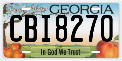 GA license plate CBI8270