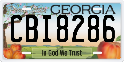 GA license plate CBI8286